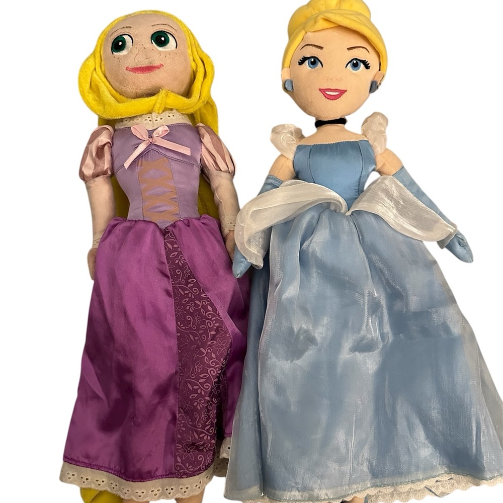 Disney Princess Plush Dolls - Rapunzel in Purple and Cinderella in Blue